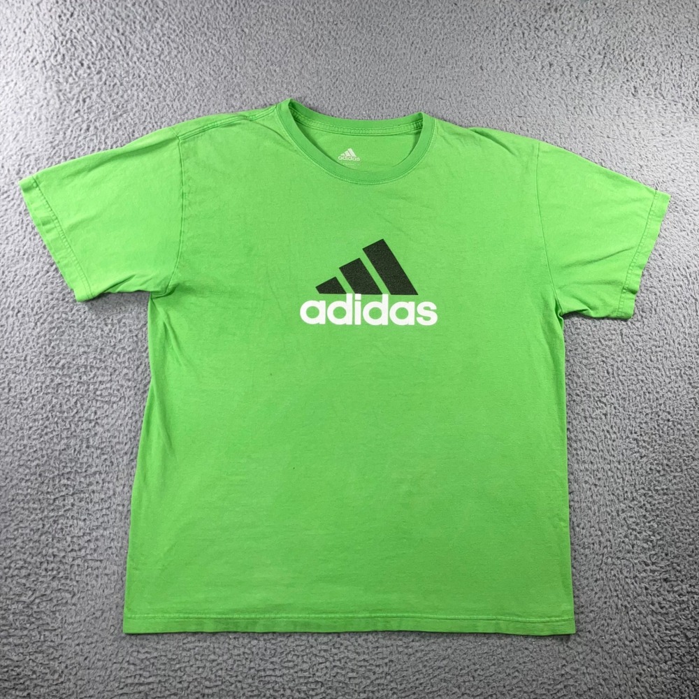 Adidas Graphic T-Shirt Mens XL Green S/S Logo Tee Vibrant Training Sportswear